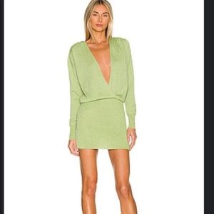 Aura Mini Dress in Green Superdown Revolve Medium